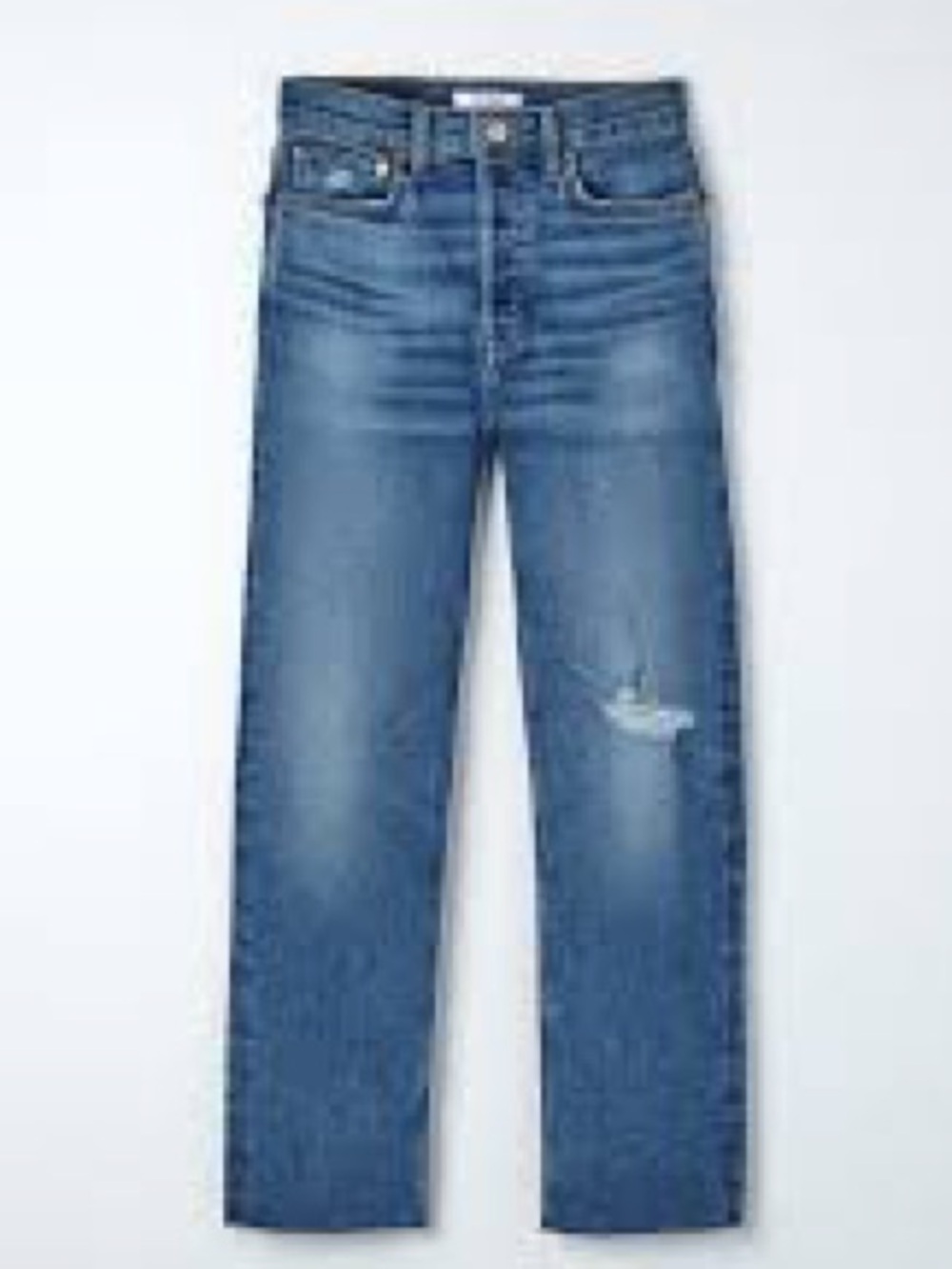 Re/Done 70’s Stovepipe Medium Blue Distressed Made in Mexico size 27